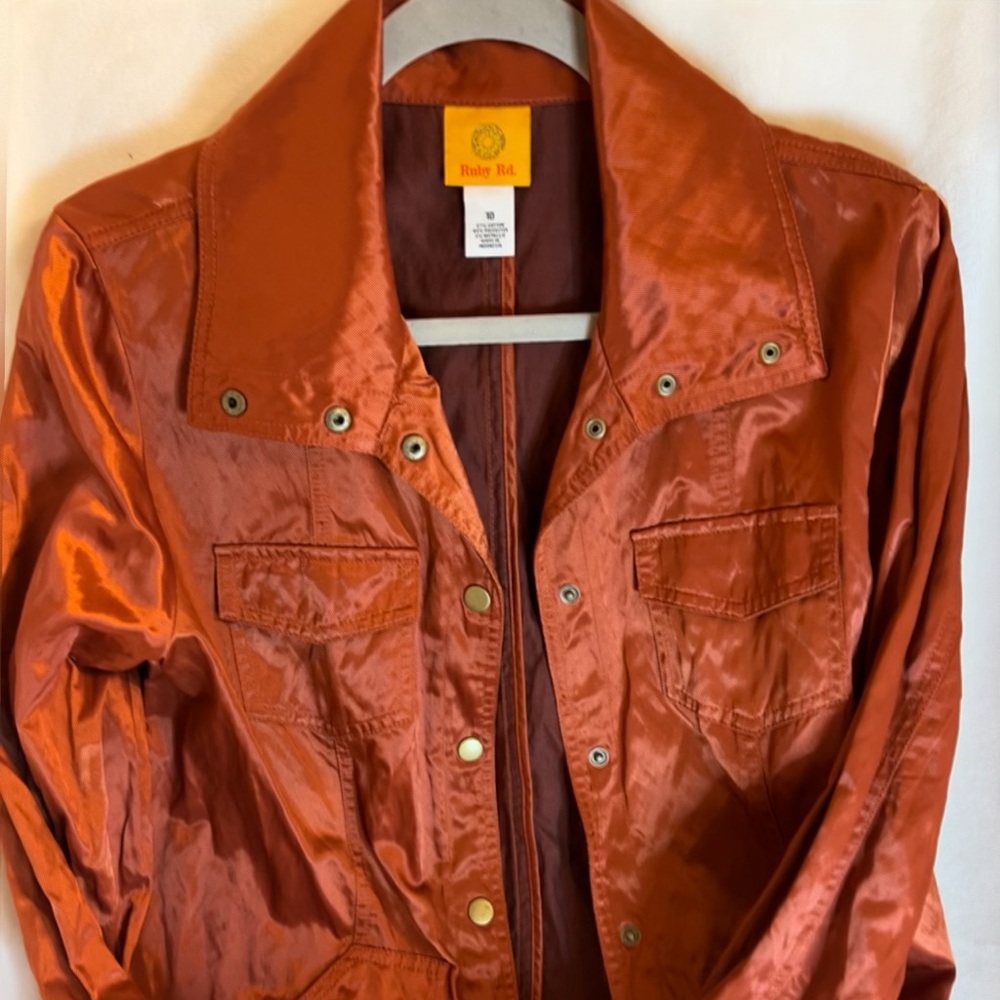Ruby Rd Rustic Bronze Metallic Jacket Size 10 - image 1
